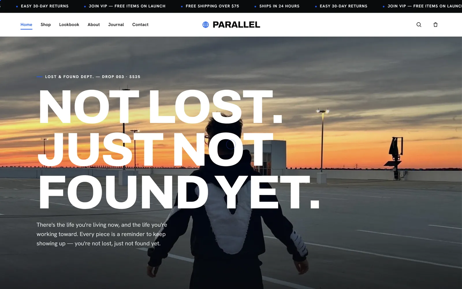 Parallel — apparel e-commerce website